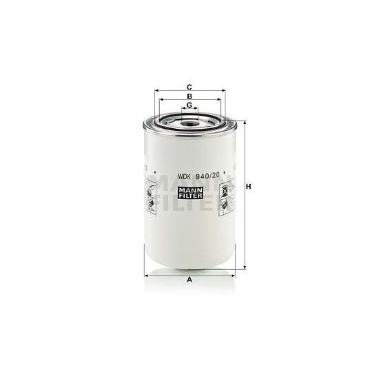 Filtre gasoil MANN Ht.147mm WDK940/20
